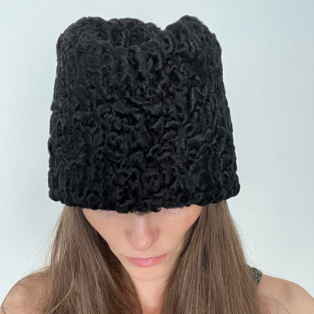 REAL Vintage Russian Karakul Fur Ambassador Hat - Handmade & Traditional